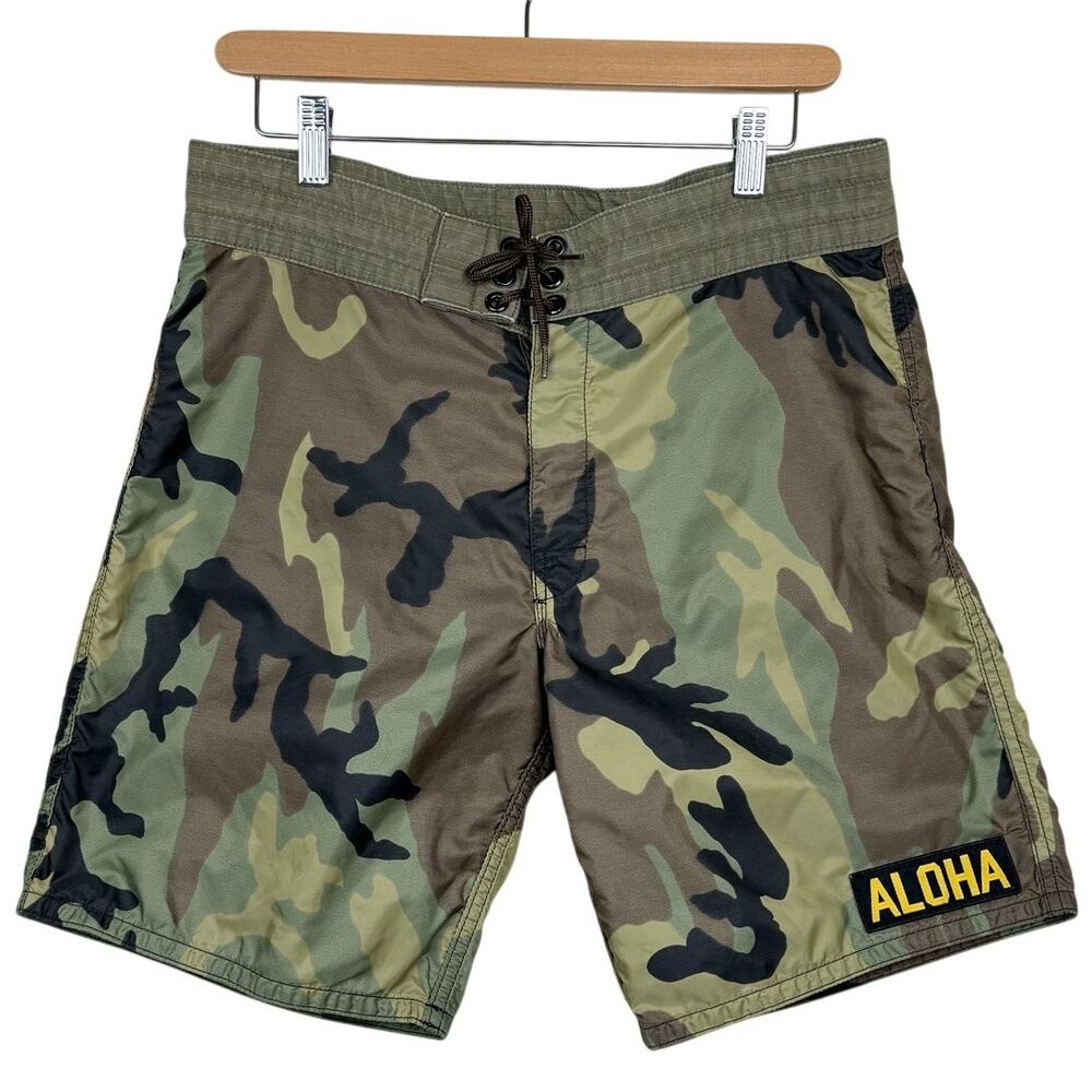 Birdwell Beach Britches Board Shorts Camo 31 Made in USA Surf Swim Pool Summer